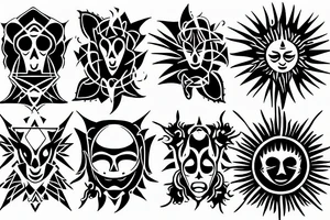 black gothic sun tattoo idea