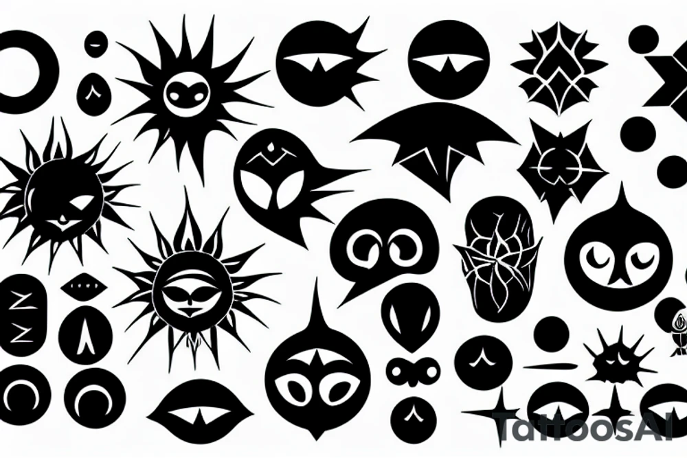 black gothic sun tattoo idea