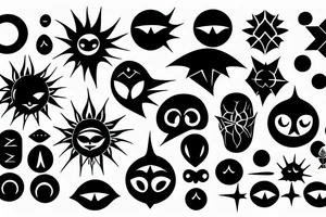 black gothic sun tattoo idea