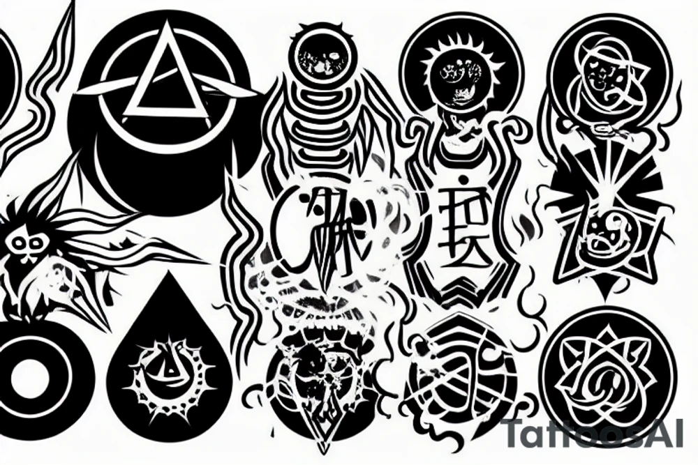 god like alchemy magical black sun tattoo idea