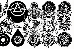 god like alchemy magical black sun tattoo idea