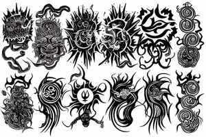 god like alchemy magical black sun tattoo idea