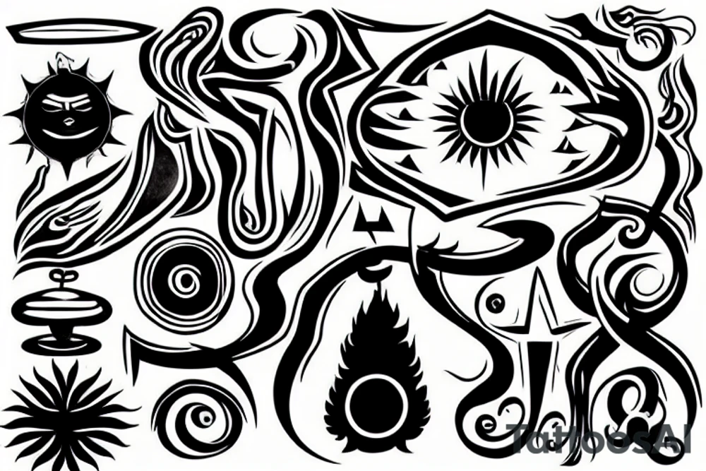 god like alchemy magical black sun tattoo idea
