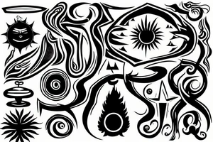 god like alchemy magical black sun tattoo idea