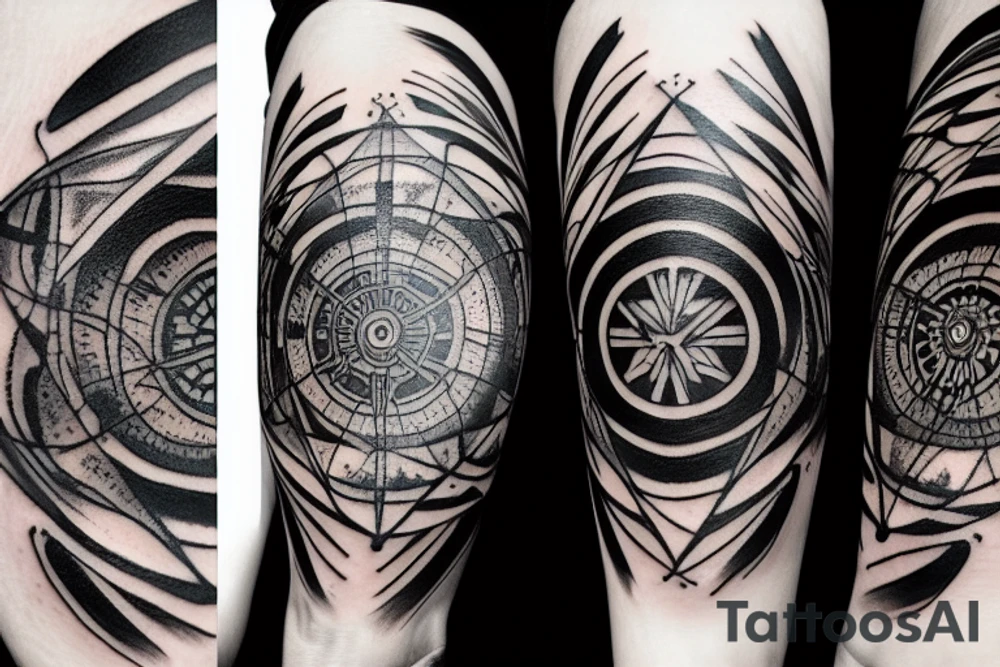god like alchemy magical black sun tattoo idea