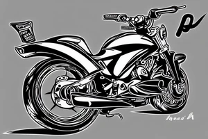Honda Wyn motorbike with the vietnamese star symbol on the tank tattoo idea
