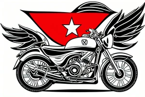 Vietnamese Honda Wyn motorbike with the Vietnam star on the tank tattoo idea