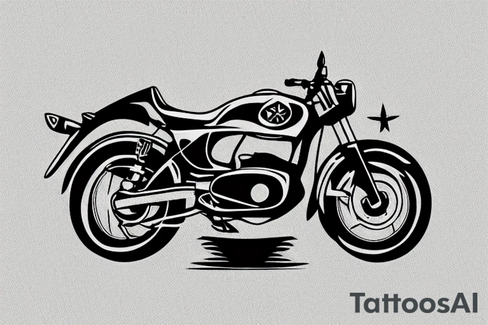 Honda Wyn motorbike with a star symbol on it tattoo idea