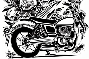 Honda win motorbike with a vietnamese star on it tattoo idea