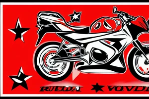 Red Honda win motorbike with a yellow Vietnamese star on the fuel tank tattoo idea