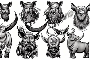 Odin on the rhinoceros tattoo idea