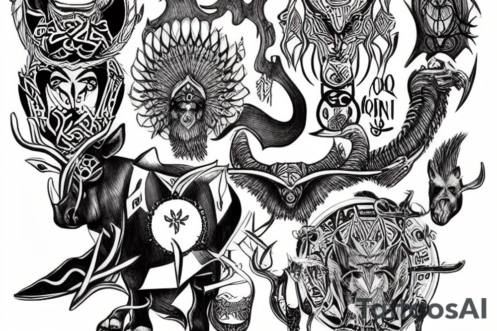 Odin on the rhinoceros tattoo idea