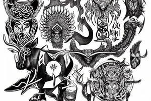 Odin on the rhinoceros tattoo idea