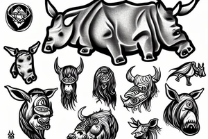 Odin riding the rhinoceros tattoo idea
