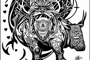 Odin riding the rhinoceros tattoo idea