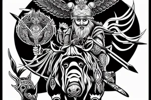 Odin riding the rhinoceros tattoo idea