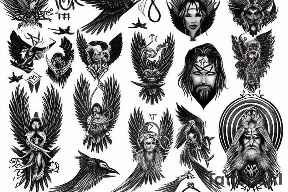 Odin angel tattoo idea