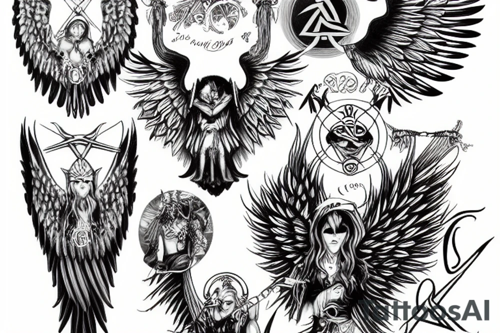 Odin angel tattoo idea