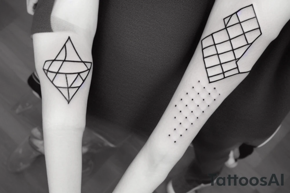Simple lines dots geometric tattoo idea