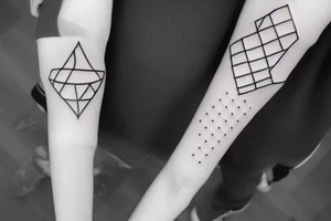 Simple lines dots geometric tattoo idea