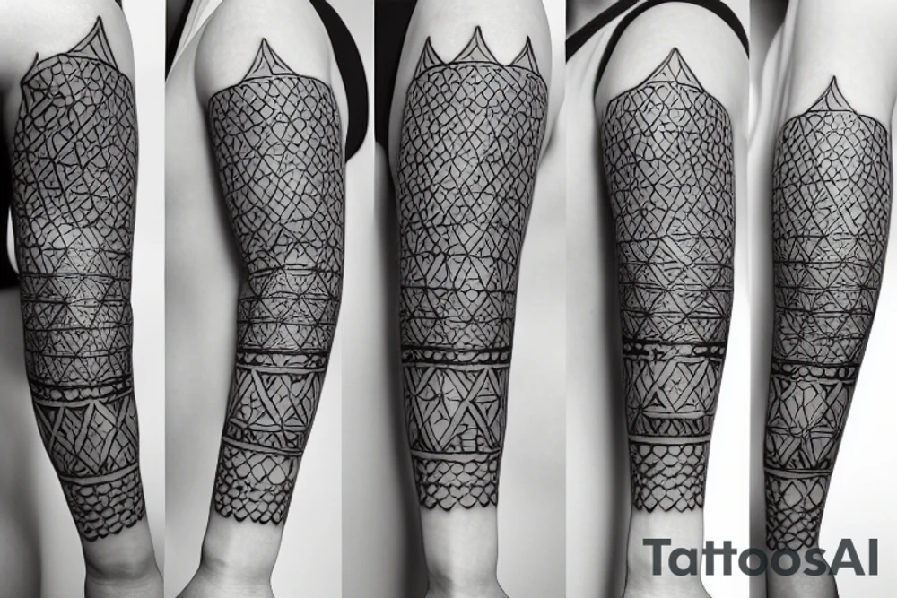 Simple geometric floral tattoo idea