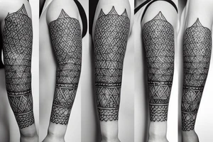 Simple geometric floral tattoo idea