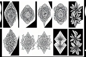 Simple geometric floral tattoo idea