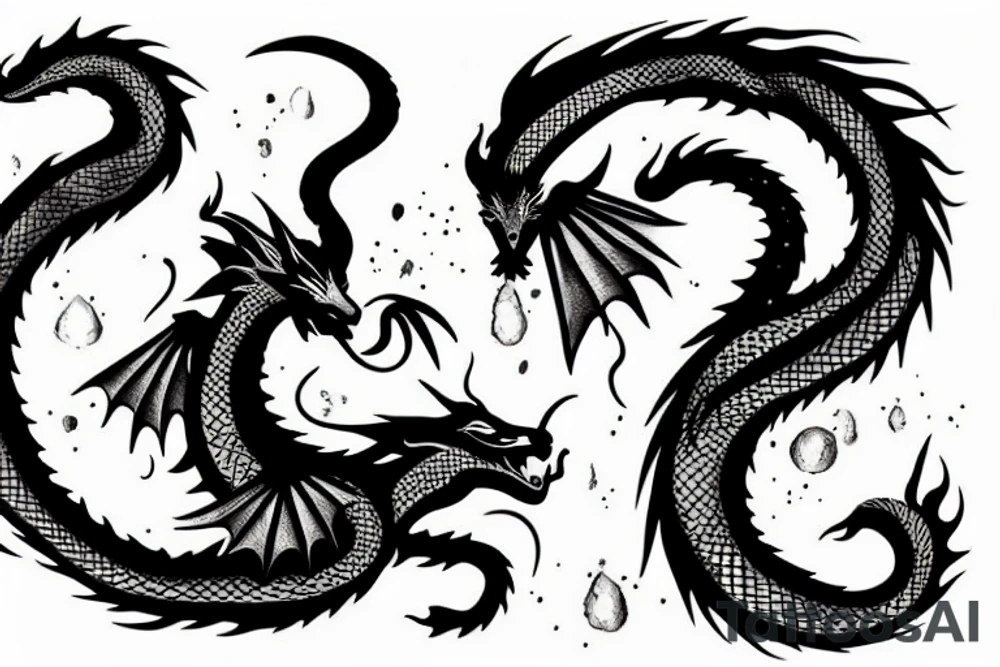 dragon and cat tattoo idea
