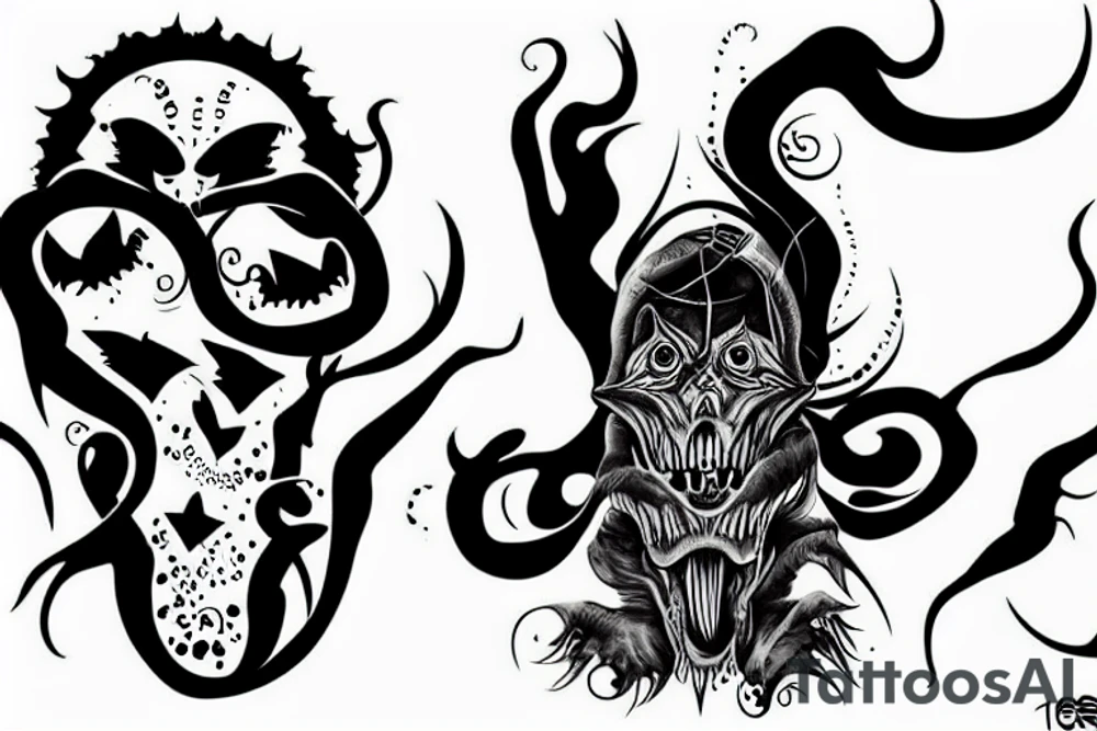 sexy scary creature tattoo idea