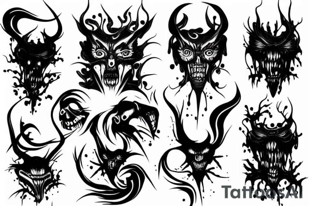sexy scary creature tattoo idea