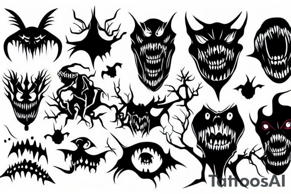 scary creature tattoo idea