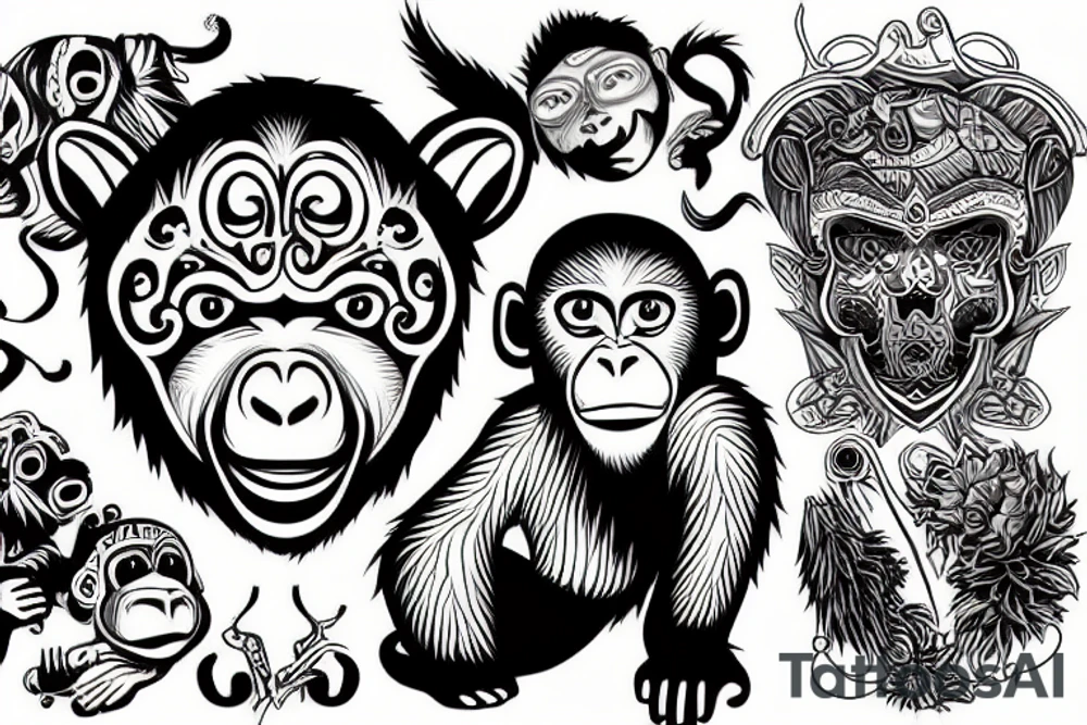 Monkey tattoo idea
