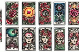 Tarot card Sun and around the rose tattoo idea