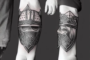 Viking armor with dog 2 paws tattoo idea