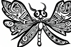 Dragonfly tribal design with video game controller tattoo idea