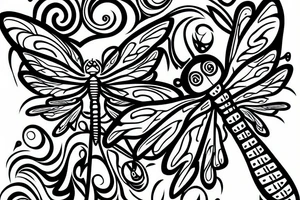Dragonfly tribal design with video game controller tattoo idea