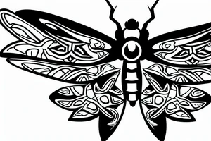 Dragonfly tribal design with video game controller tattoo idea