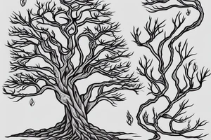 an elf tree with water running near by tattoo idea