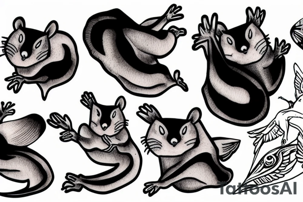 flying squirrel tattoo idea