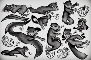 flying squirrel tattoo idea