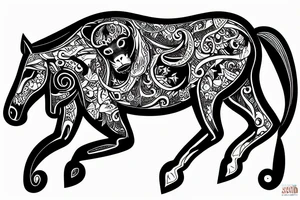 monkey riding a horse tattoo idea