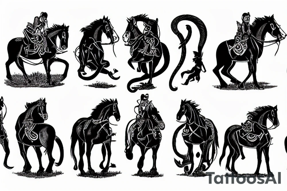 monkey riding a horse tattoo idea