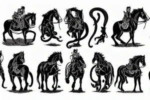 monkey riding a horse tattoo idea