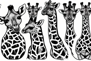 Giraffe biting a hamster tattoo idea