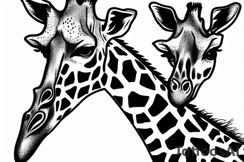 Giraffe biting a hamster tattoo idea