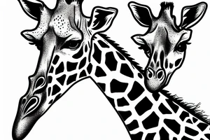 Giraffe biting a hamster tattoo idea