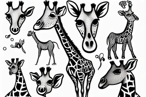 Giraffe and mouse as friends tattoo idea
