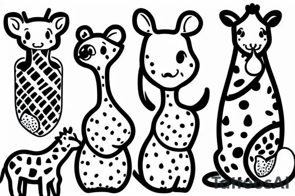 hamster and giraffe tattoo idea