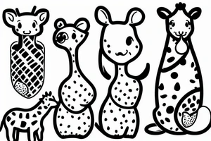 hamster and giraffe tattoo idea