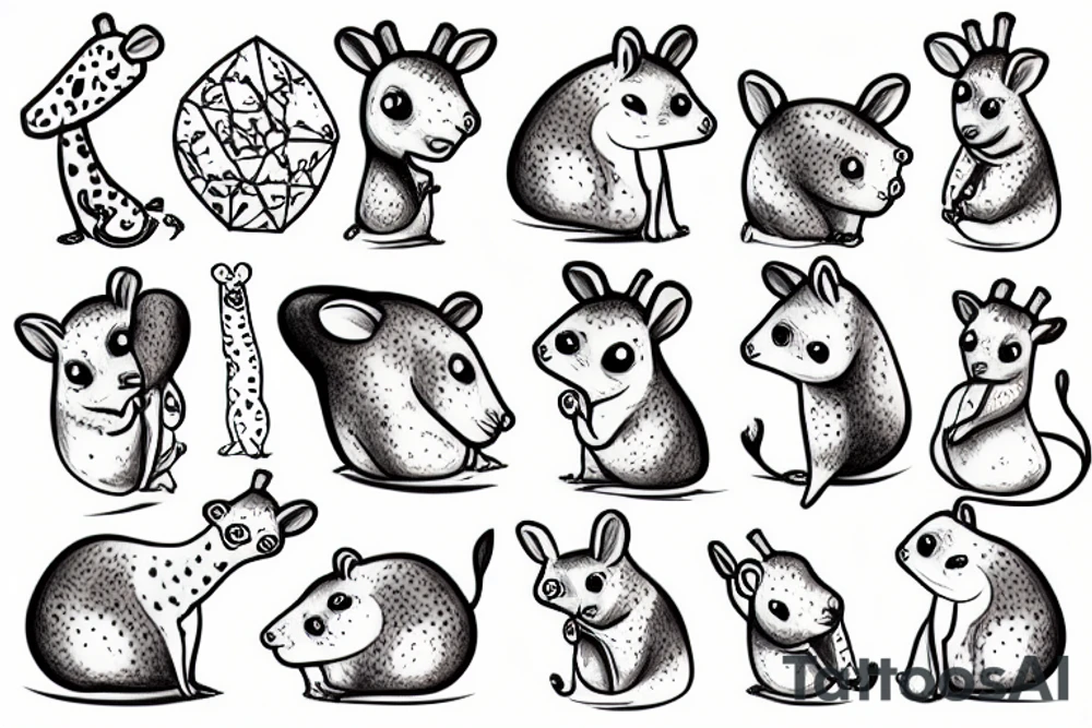 hamster and giraffe tattoo idea